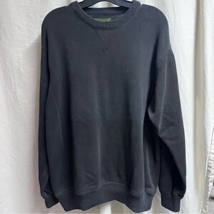 Eddie Bauer Sweater Men’s Large Black 100% Cotton Long Sleeve Pullover